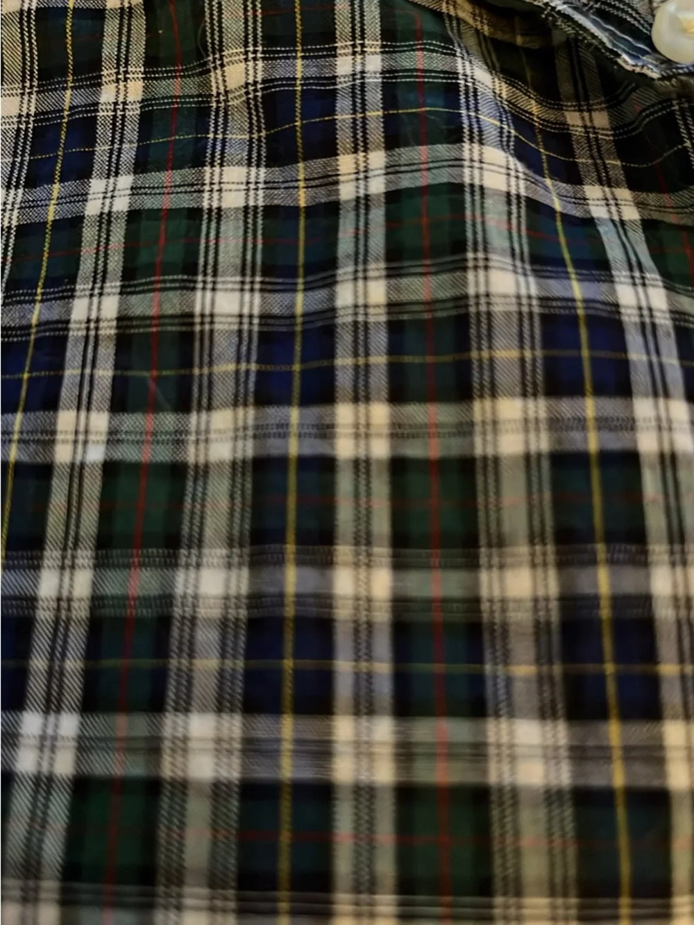 Ralph Lauren Black and White Plaid Button-Down Shirt with Navy Logo